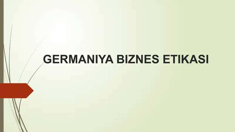 GERMANIYA BIZNES ETIKASI