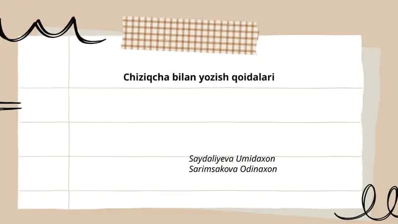 Chiziqcha bilan yozish qoidalari