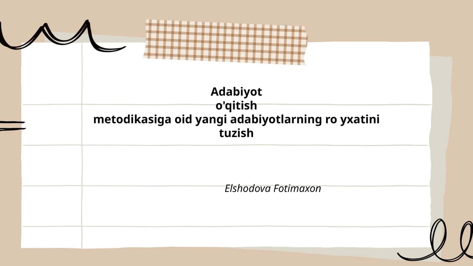 Adabiyot O'qitish Metodikasi