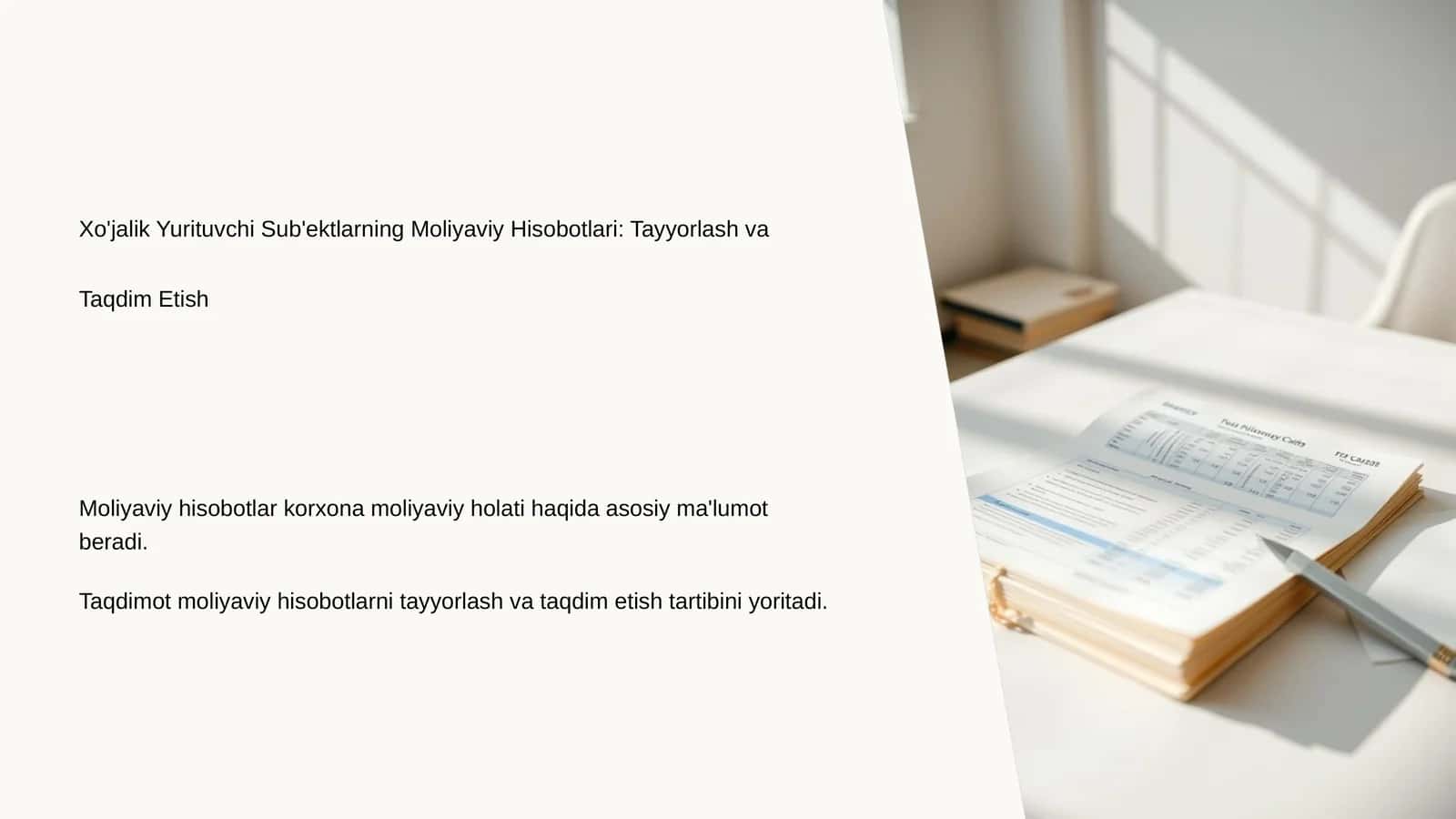 Moliyaviy Hisobotlar