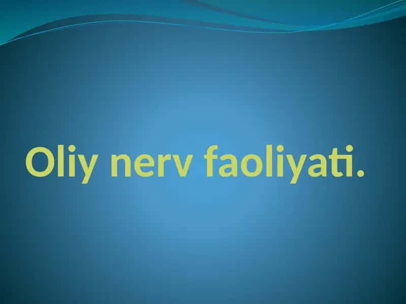 Oliynervfaoliyati