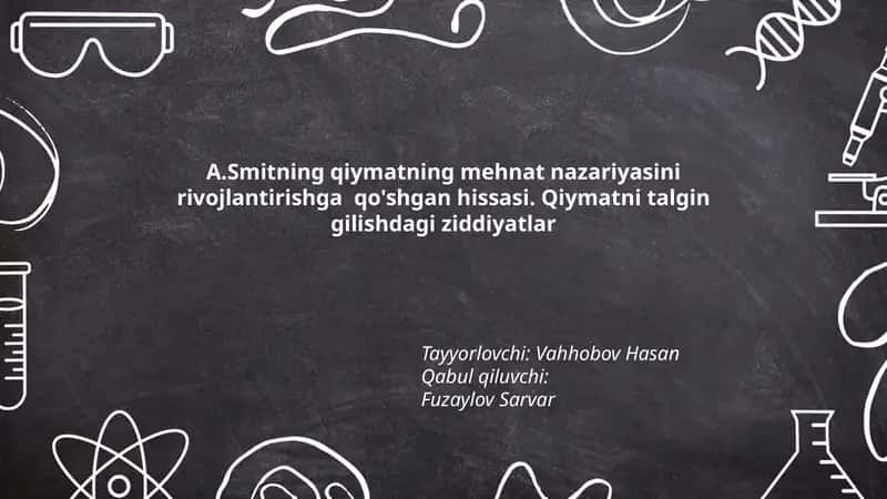 Qiymatning mehnat nazariyasini rivojlantirishga qo'shgan hissasi
