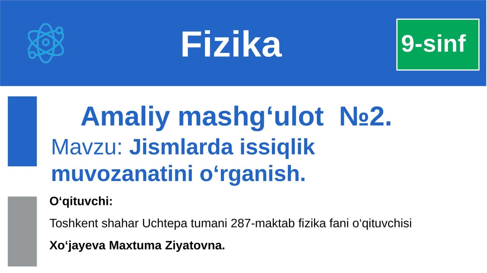 Amaliymashg‘ulot№2