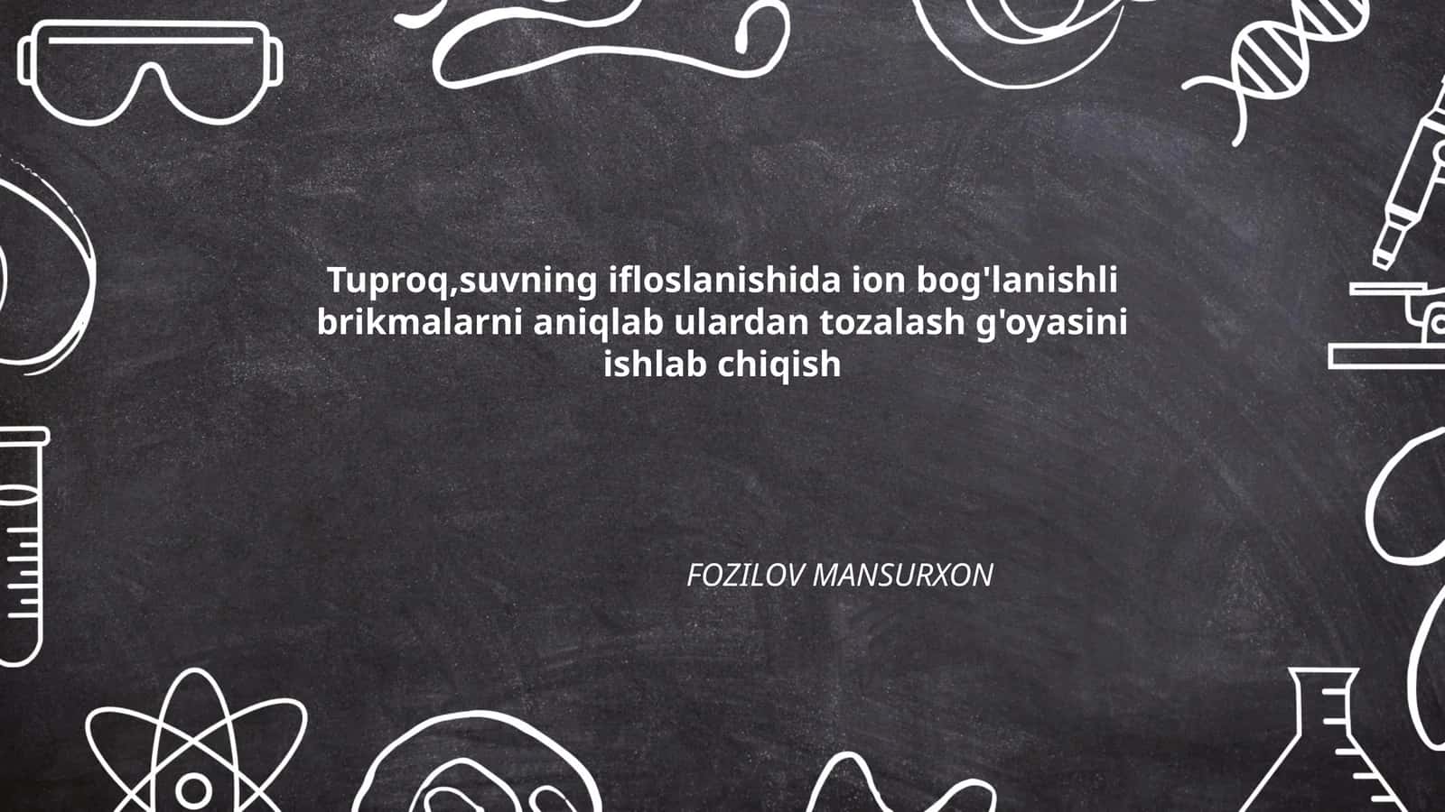 Tuproqning ion bogʻlanishli birikmalarini aniqlash