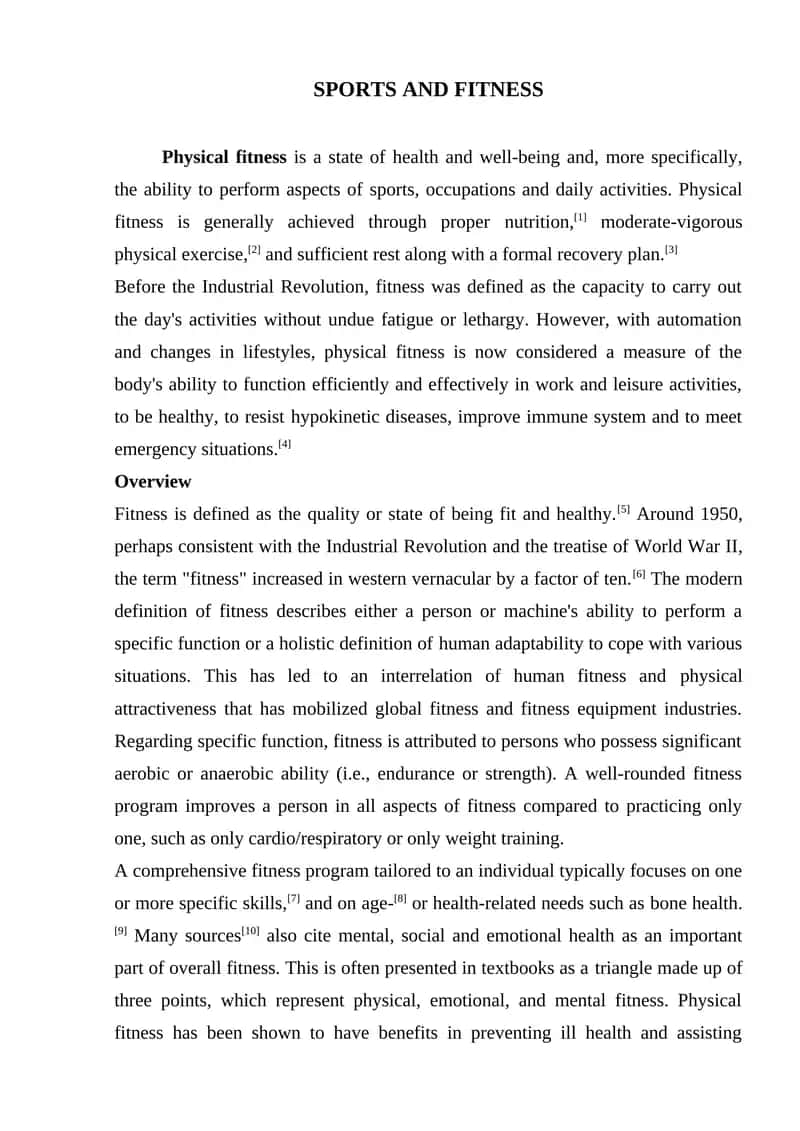 Physical Fitness