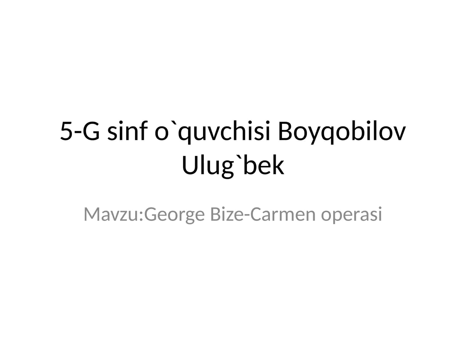 George Bize - Carmen operasi