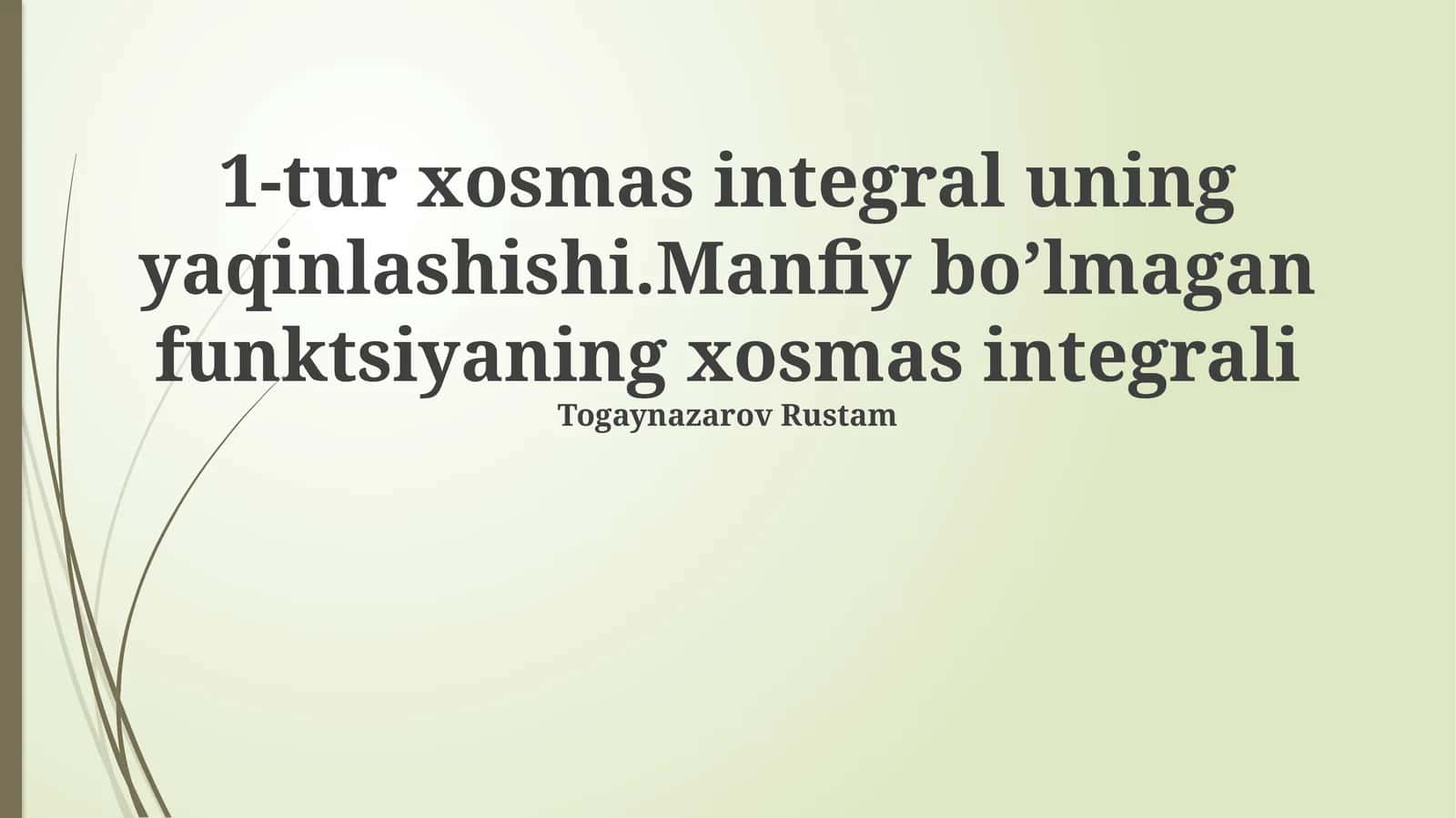 Integral taqqoslash mezonlari