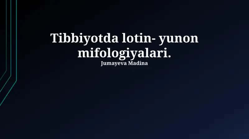 Tibbiyotda lotin- yunon mifologiyalari