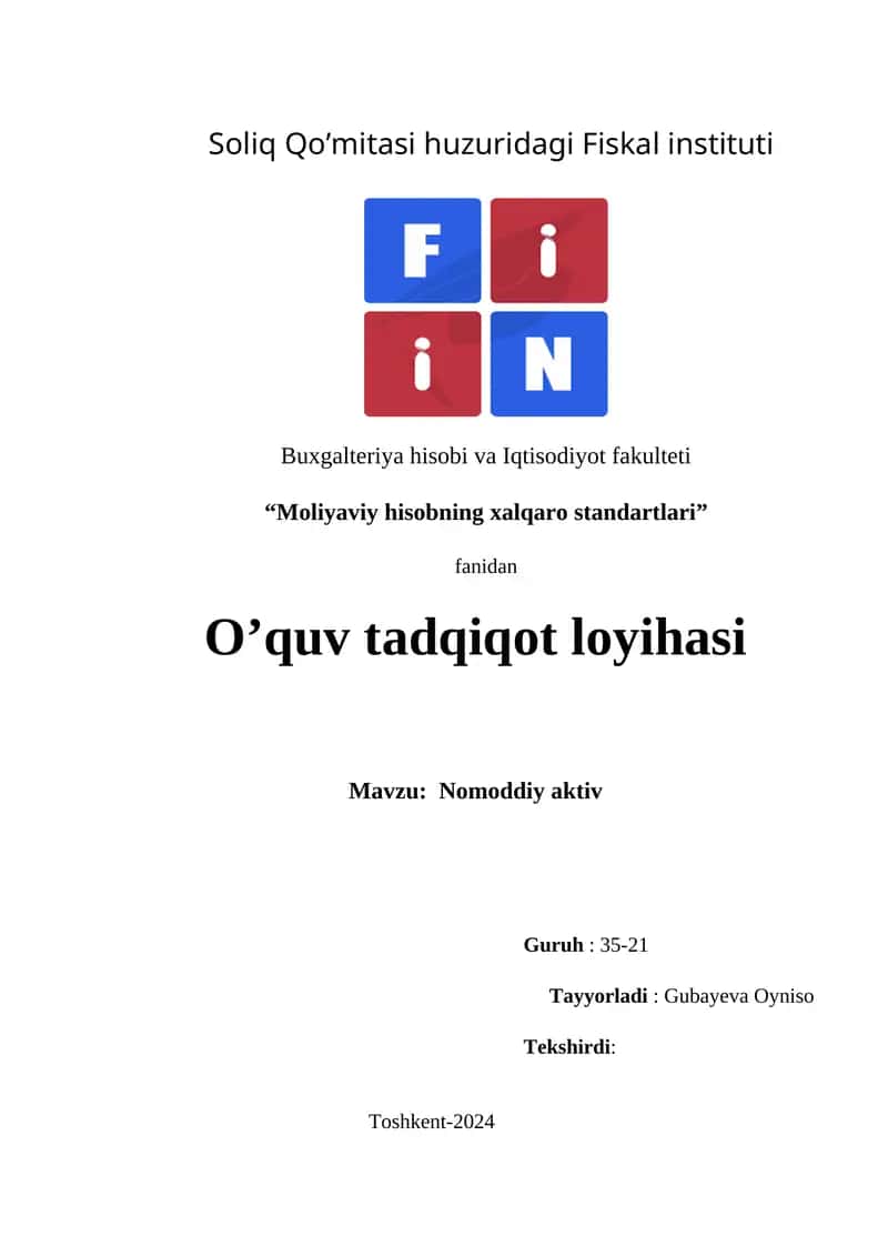 "Moliyaviy hisobning xalqaro standartlari"