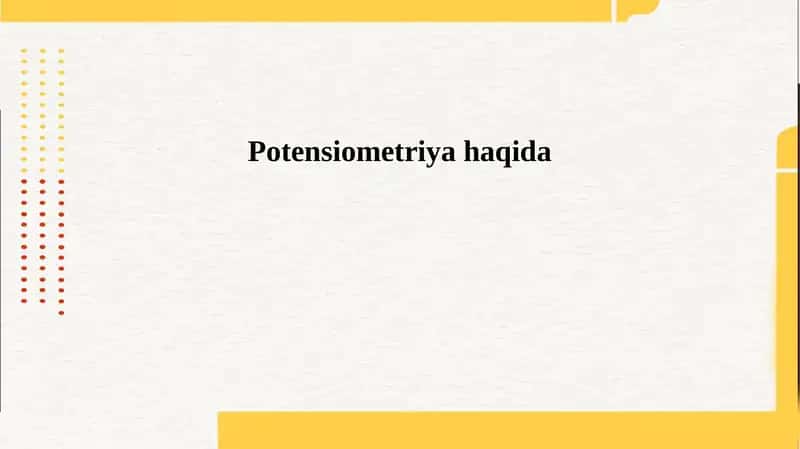 Potensiometriya haqida