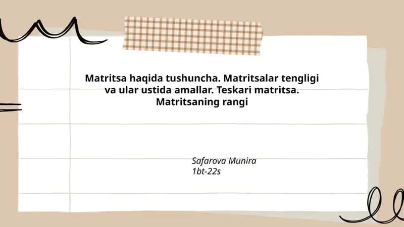 Matritsa haqida tushuncha