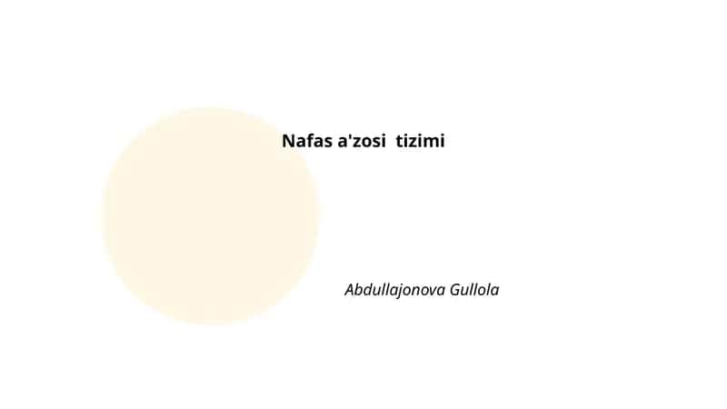Nafas a'zosi tizimi