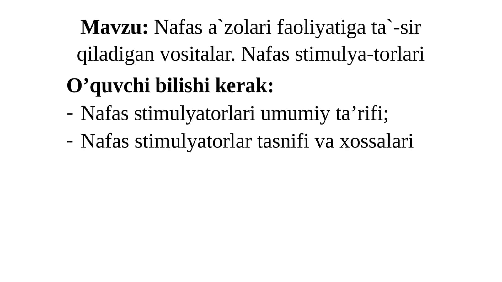 Nafas stimulyatorlari