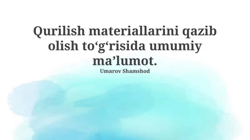Qurilish materiallari