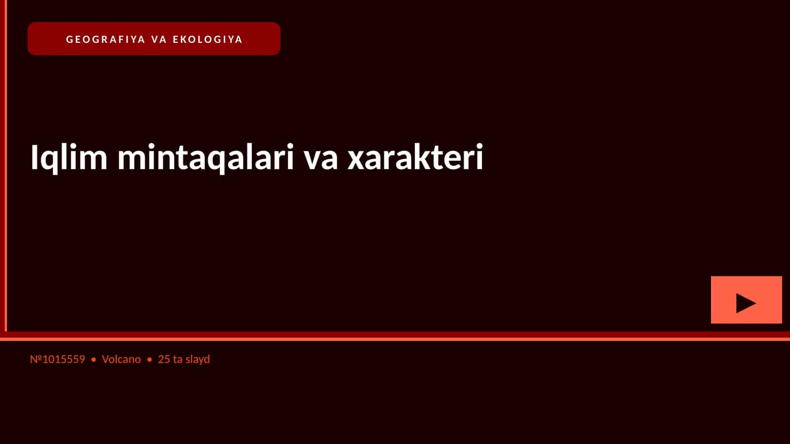 GEOGRAFIYA VA EKOLOGIYA Iqlim mintaqalari va xarakteri