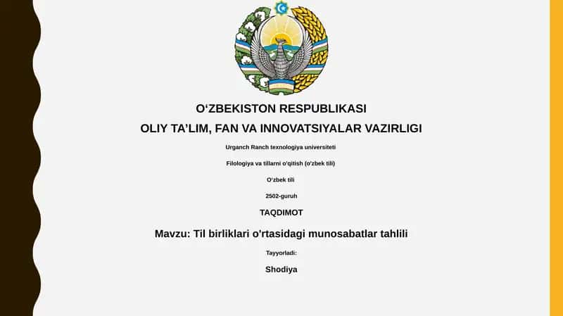 Til birliklari o'rtasidagi munosabatlar tahlili
