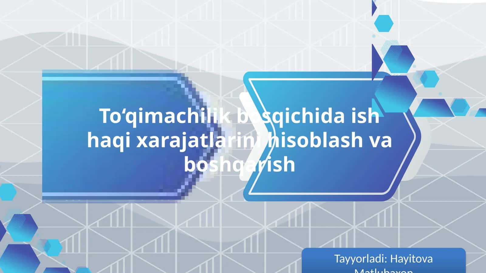 To‘qimachilik bosqichida ish haqi xarajatlarini hisoblash va boshqarish