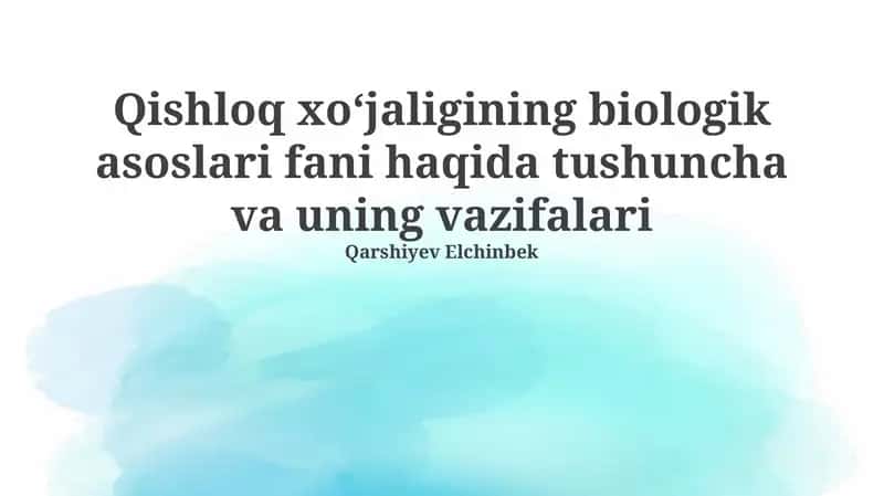 Biologik asoslari: Ta'rif va ahamiyat
