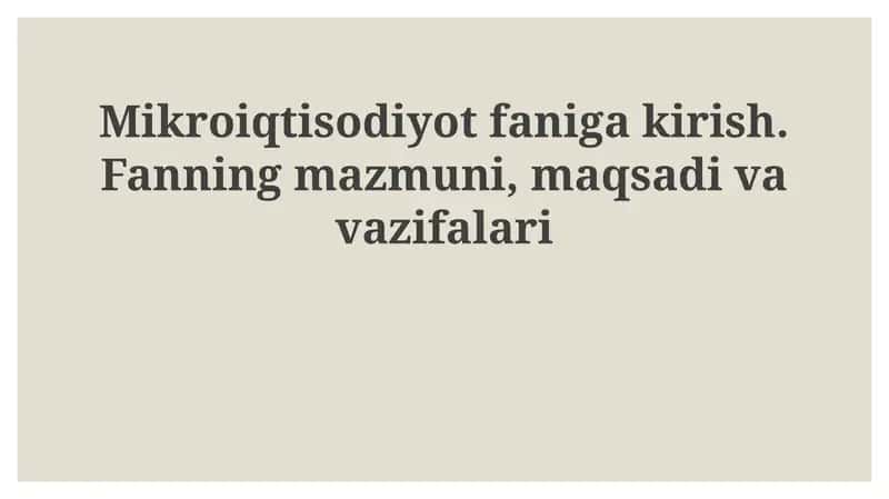 Mikroiqtisodiyotfanigakirish