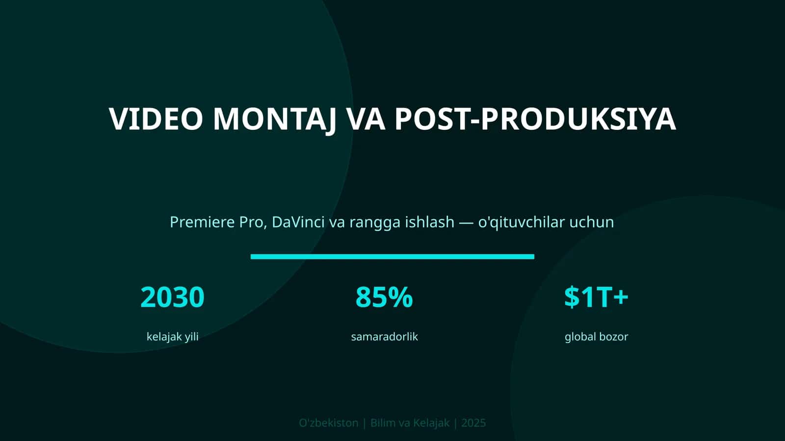 VIDEO MONTAJ VA POST-PRODUKSIYA