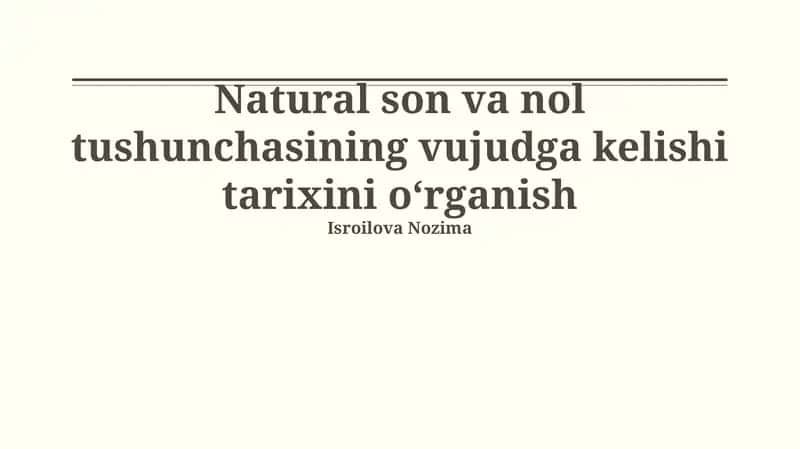 Tabiiy oʻgʻil tushunchasining vujudga kelishi tarixini oʻrganish