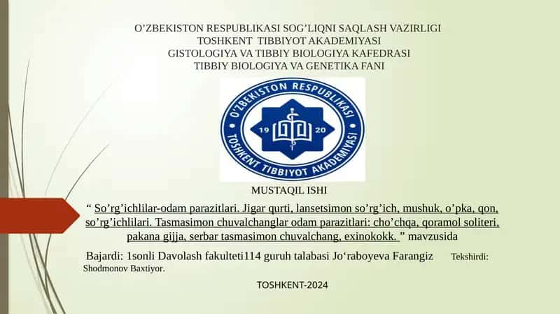 So’rg’ichlilar-odamparazitlari