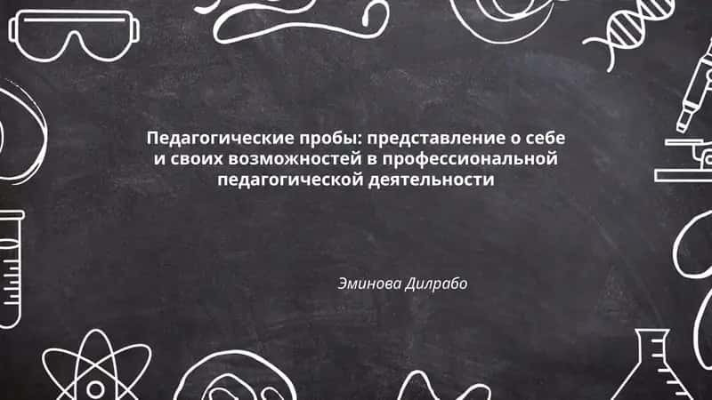 Педагогические пробы: представление о себе и своих возможностей в профессиональной педагогической деятельности