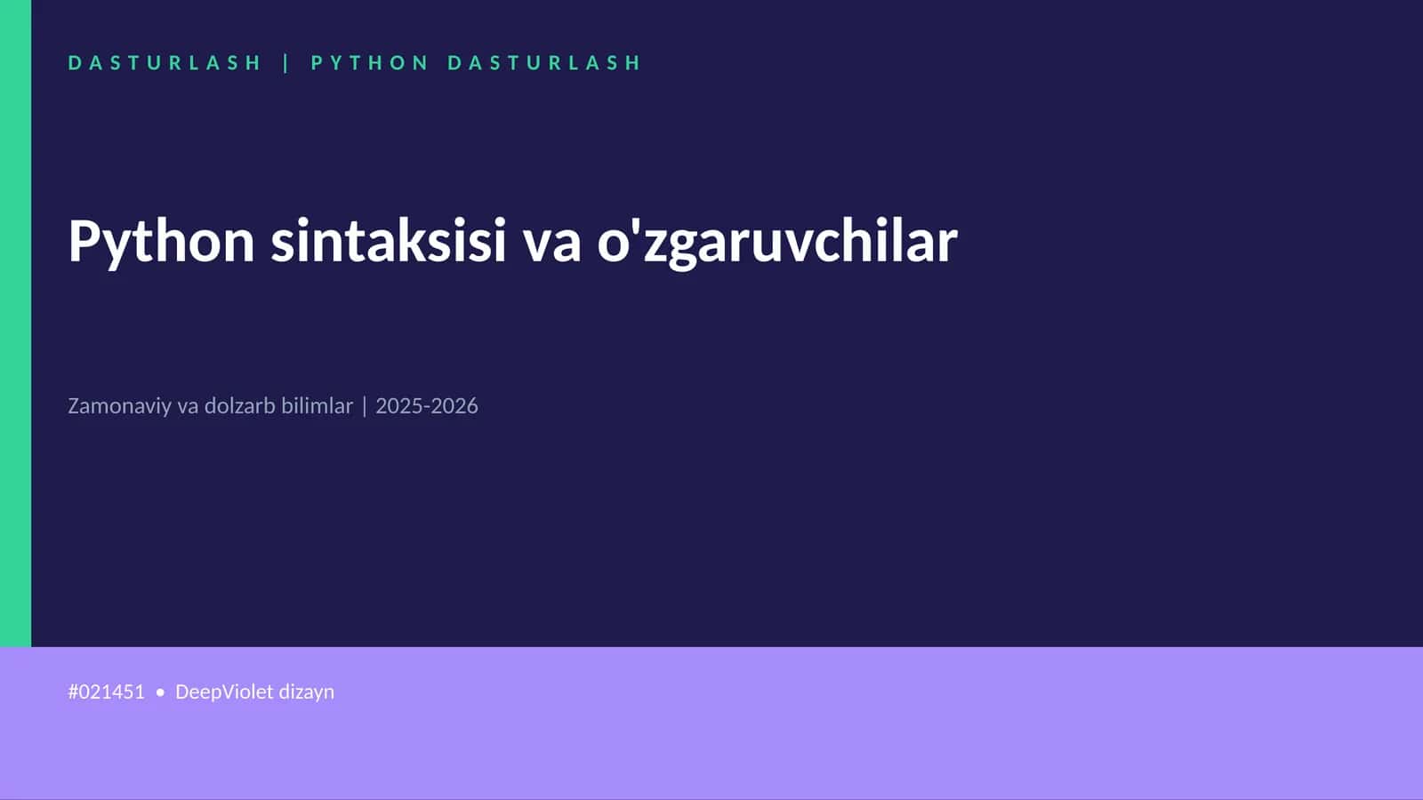 DASTURLASH | PYTHON DASTURLASH