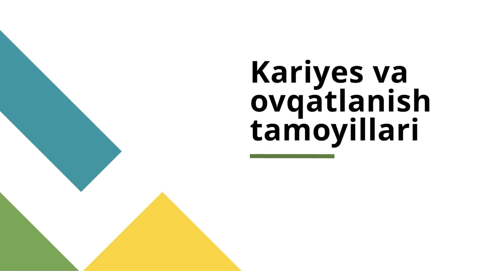 Kariyes va ovqatlanish tamoyillari