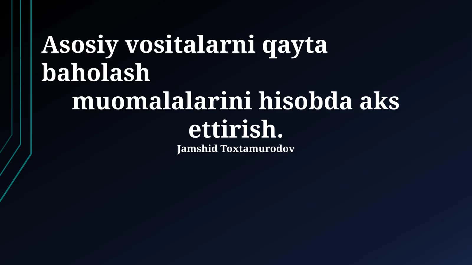 Asosiy vositalarni qayta baholash