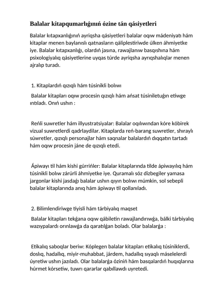 Balalar kitapxanlığı