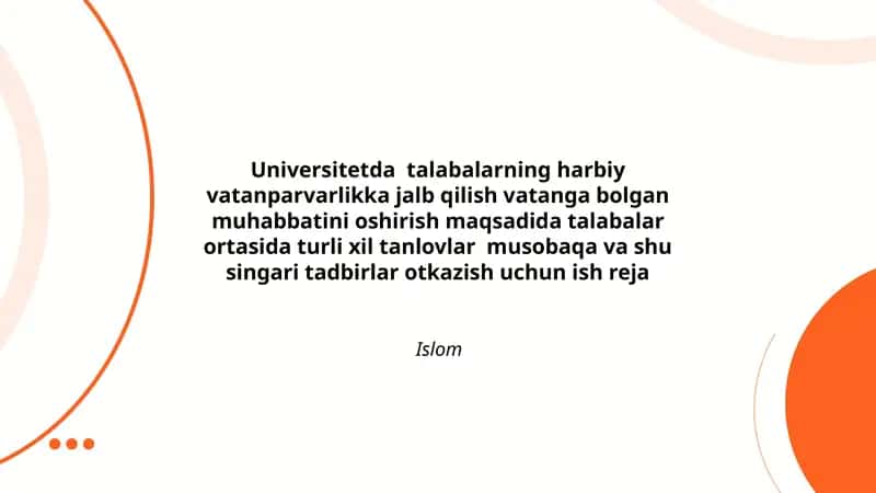 Harbiy Vatanparvarlikka Jalb Qilish Tanlovlar