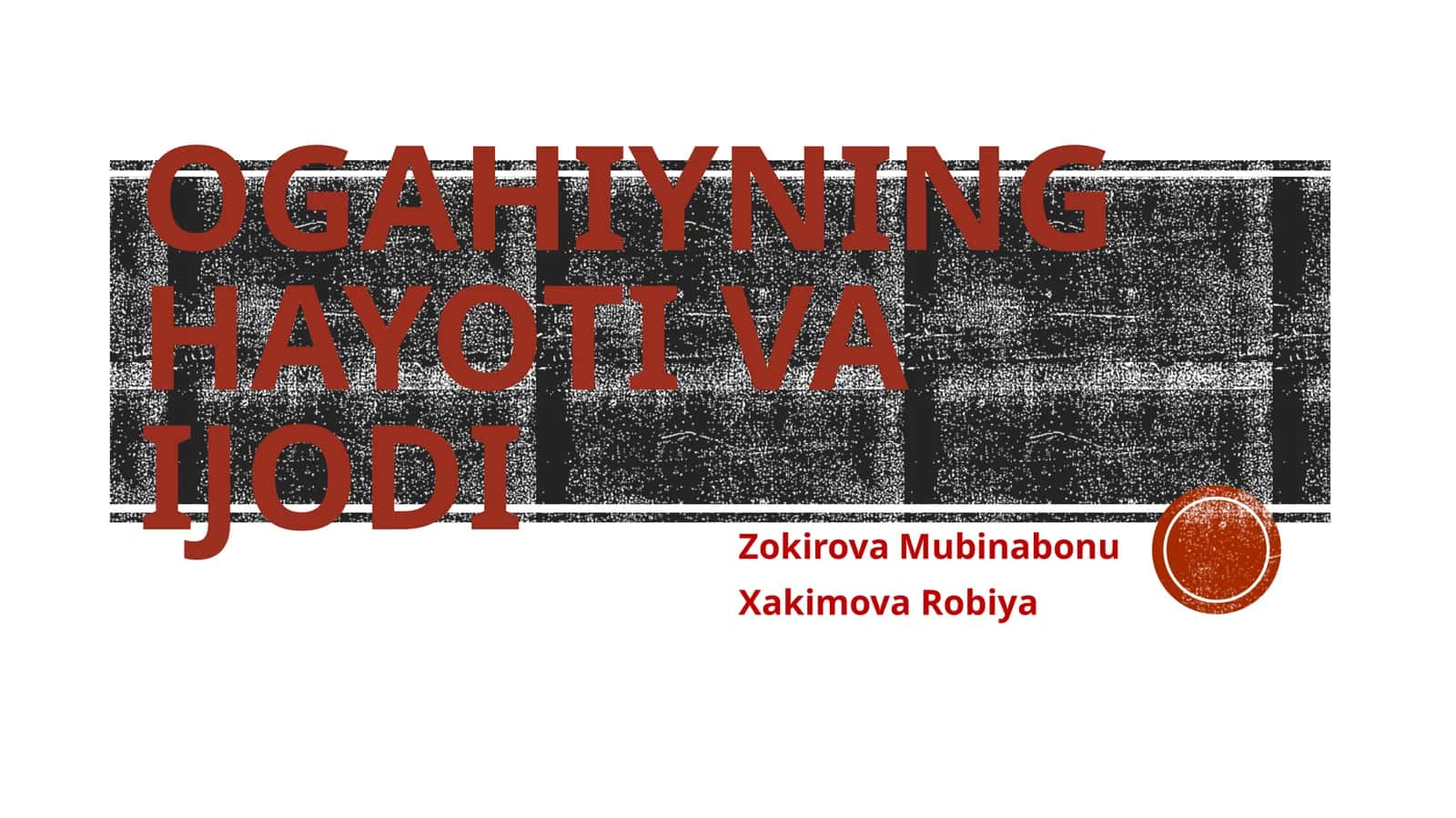 Ogahiyning hayoti va ijodi