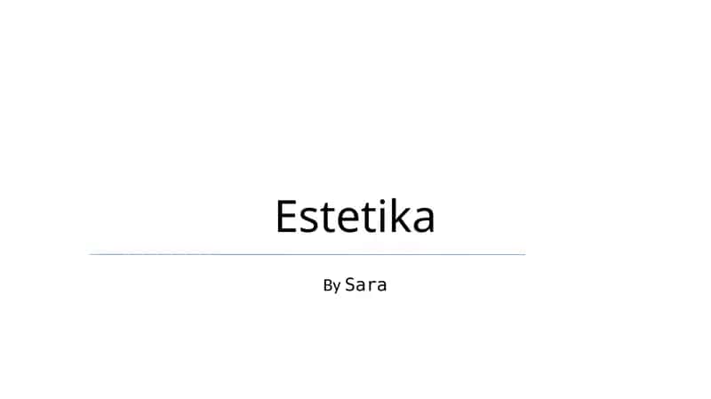 Estetika