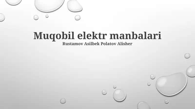 Muqobil elektr manbalari