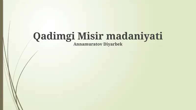 Qadimgi Misir madaniyati
