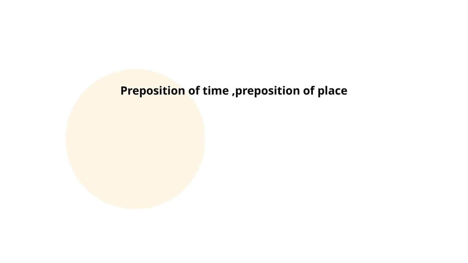Preposition of time,preposition of place