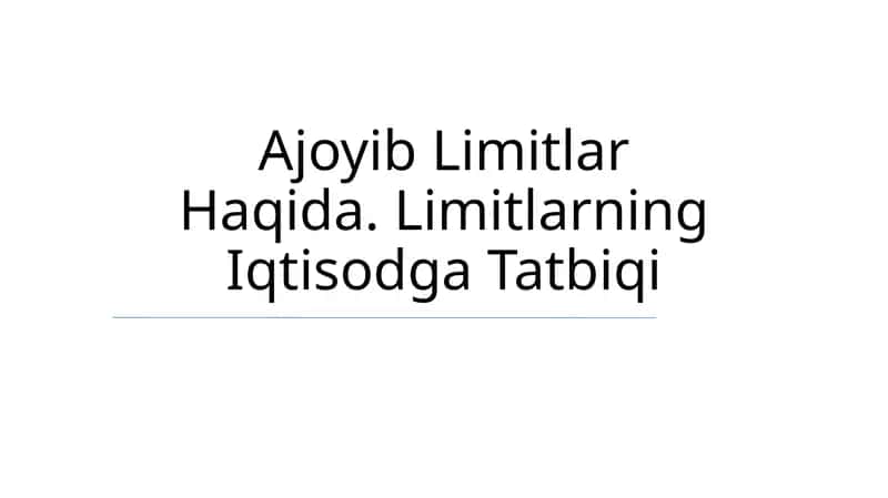 Limitlar Haqida