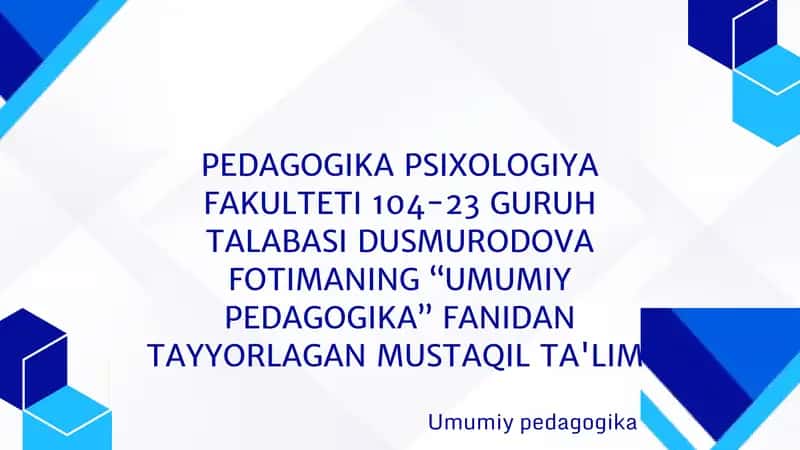 Umumiy pedagogika