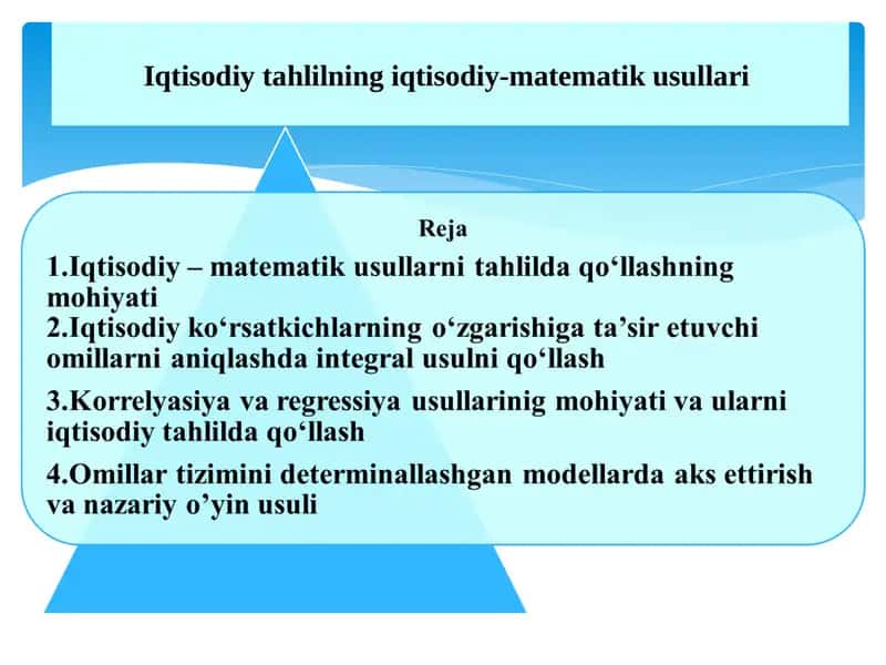 Iqtisodiy tahlilning iqtisodiy-matematik usullari