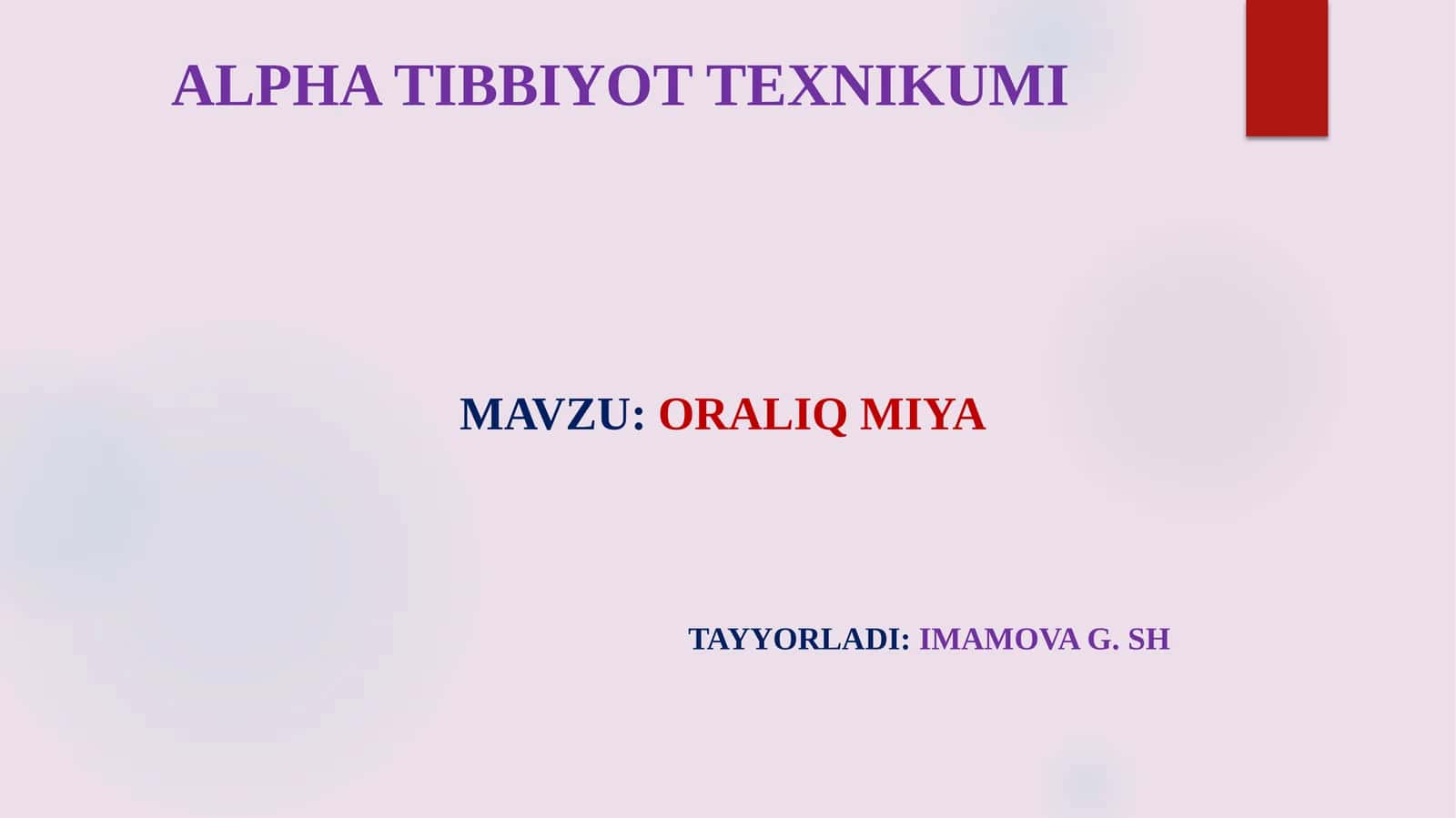 Oraliqmiya (Diencephalon)