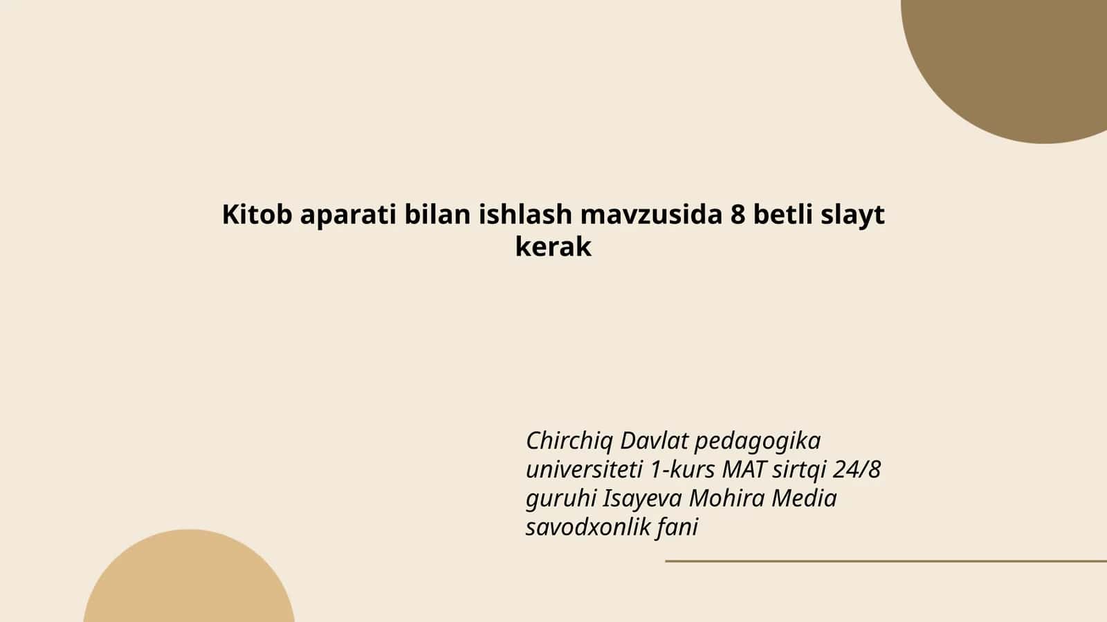 Kitob aparati bilan ishlash