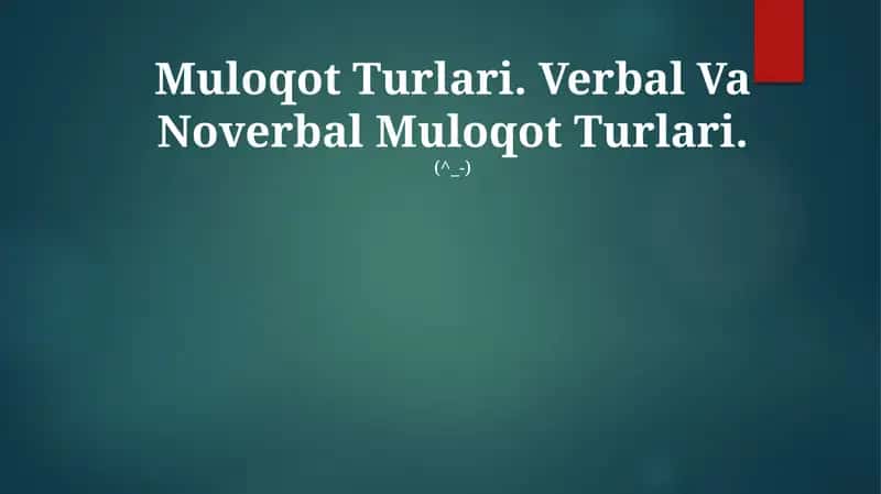 Muloqot Turlari