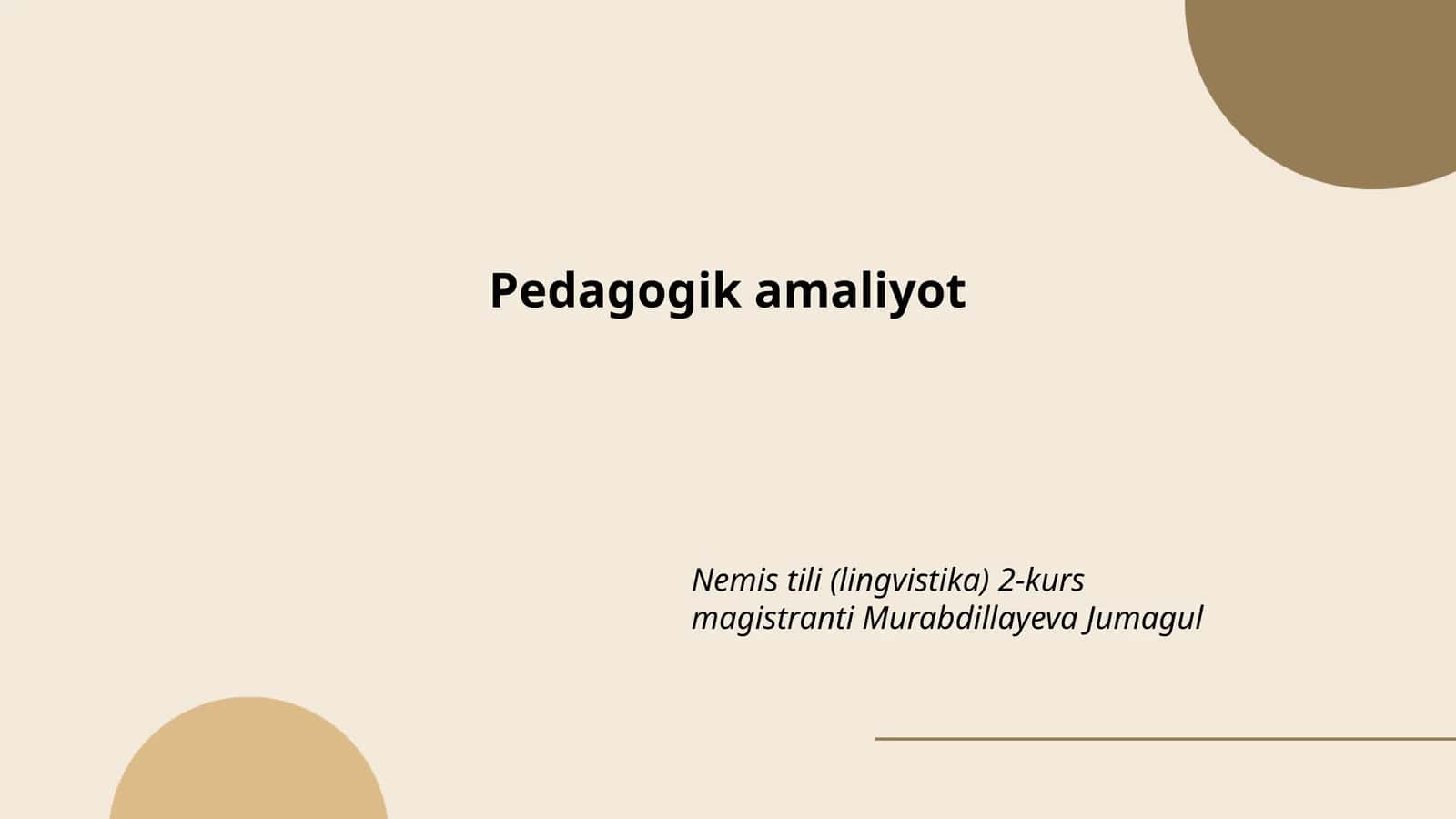 Pedagogik amaliyot