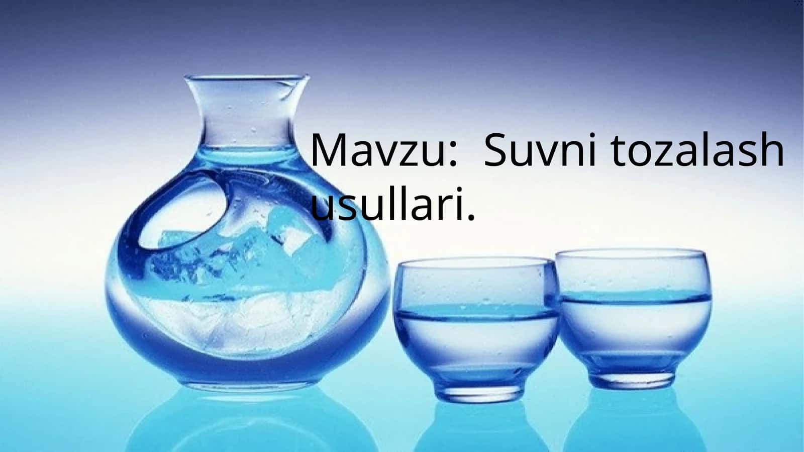 Suvnitozalash usullari