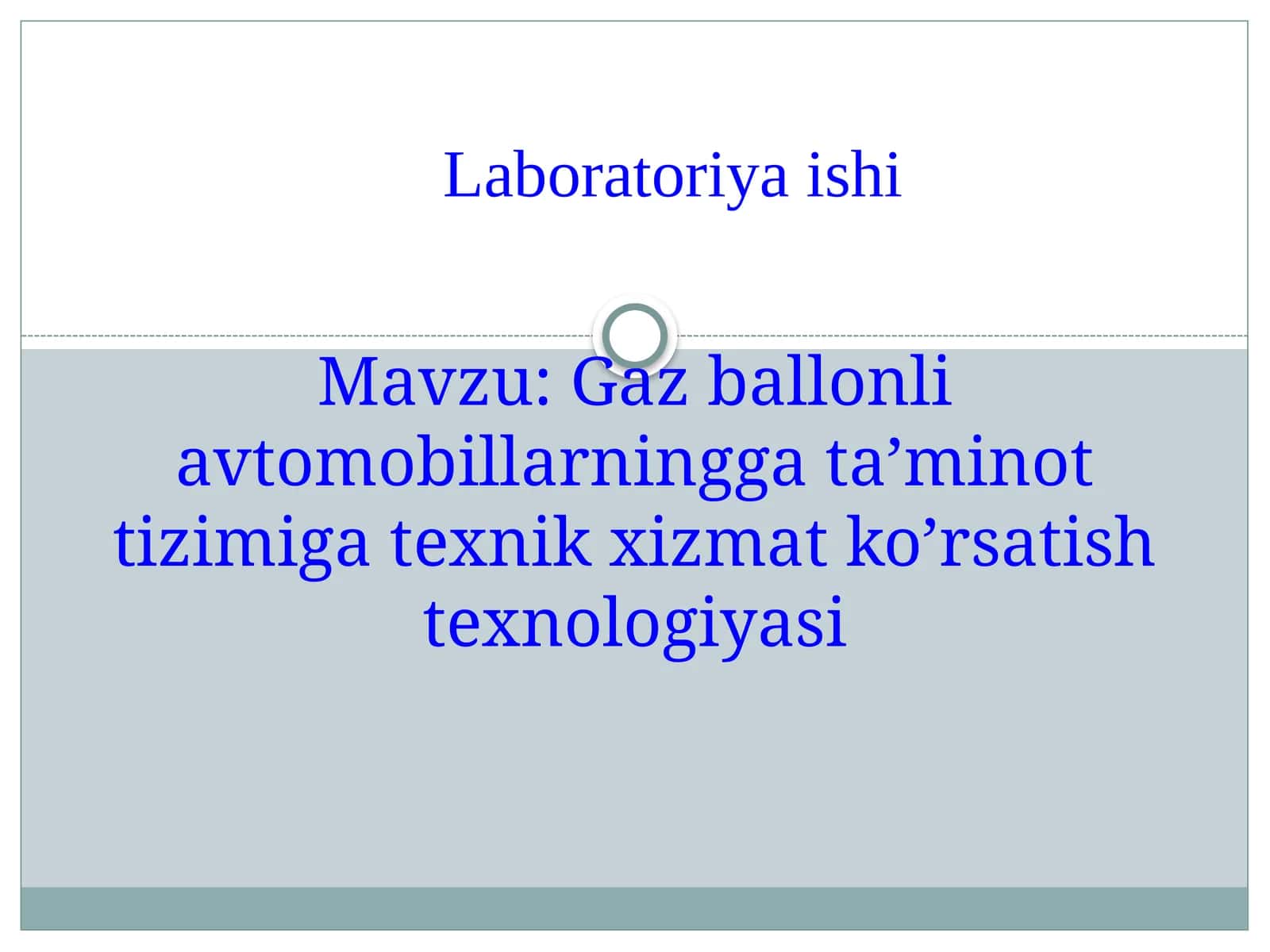 Gazballonli avtomobillarning gata’minot tizimi