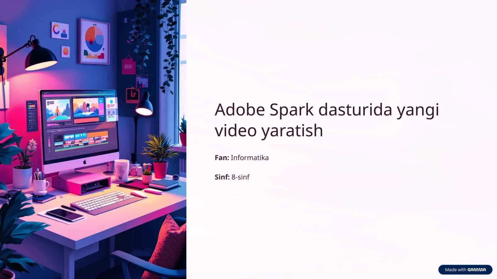 Adobe Spark dasturida yangi video yaratish