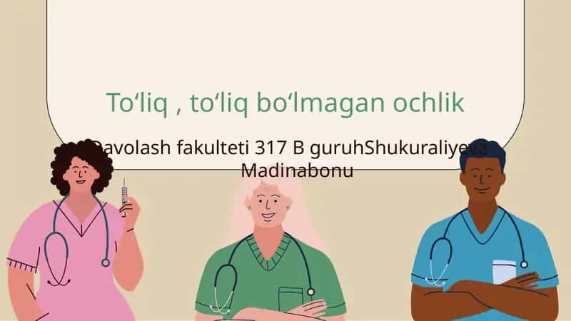 Toʻliq, toʻliq boʻlmagan ochlik