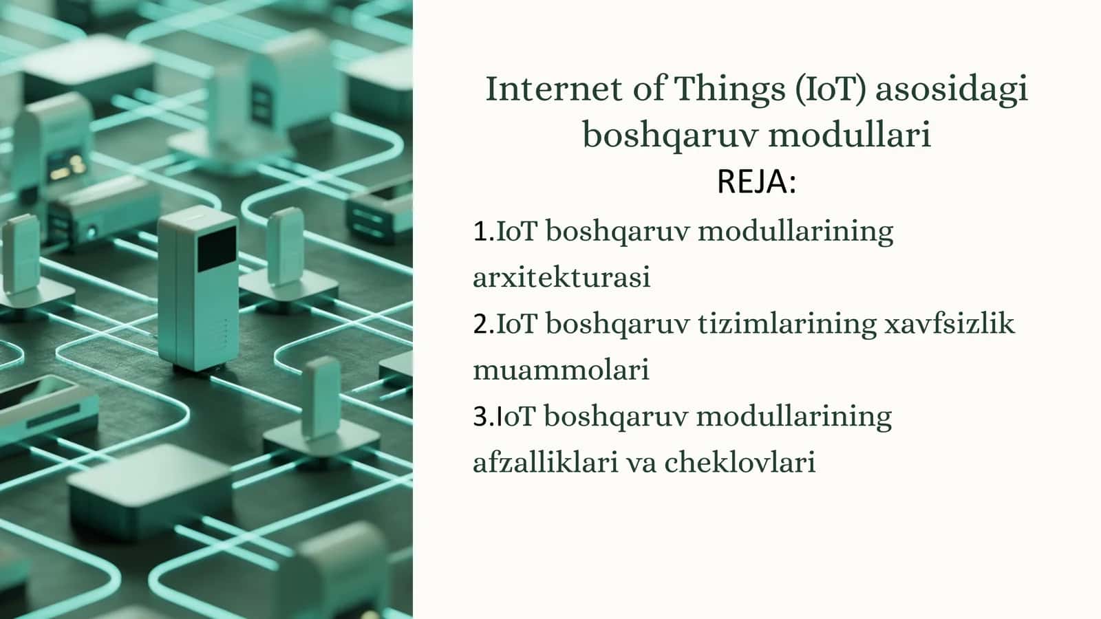 IoT asosidagi boshqaruv modullari