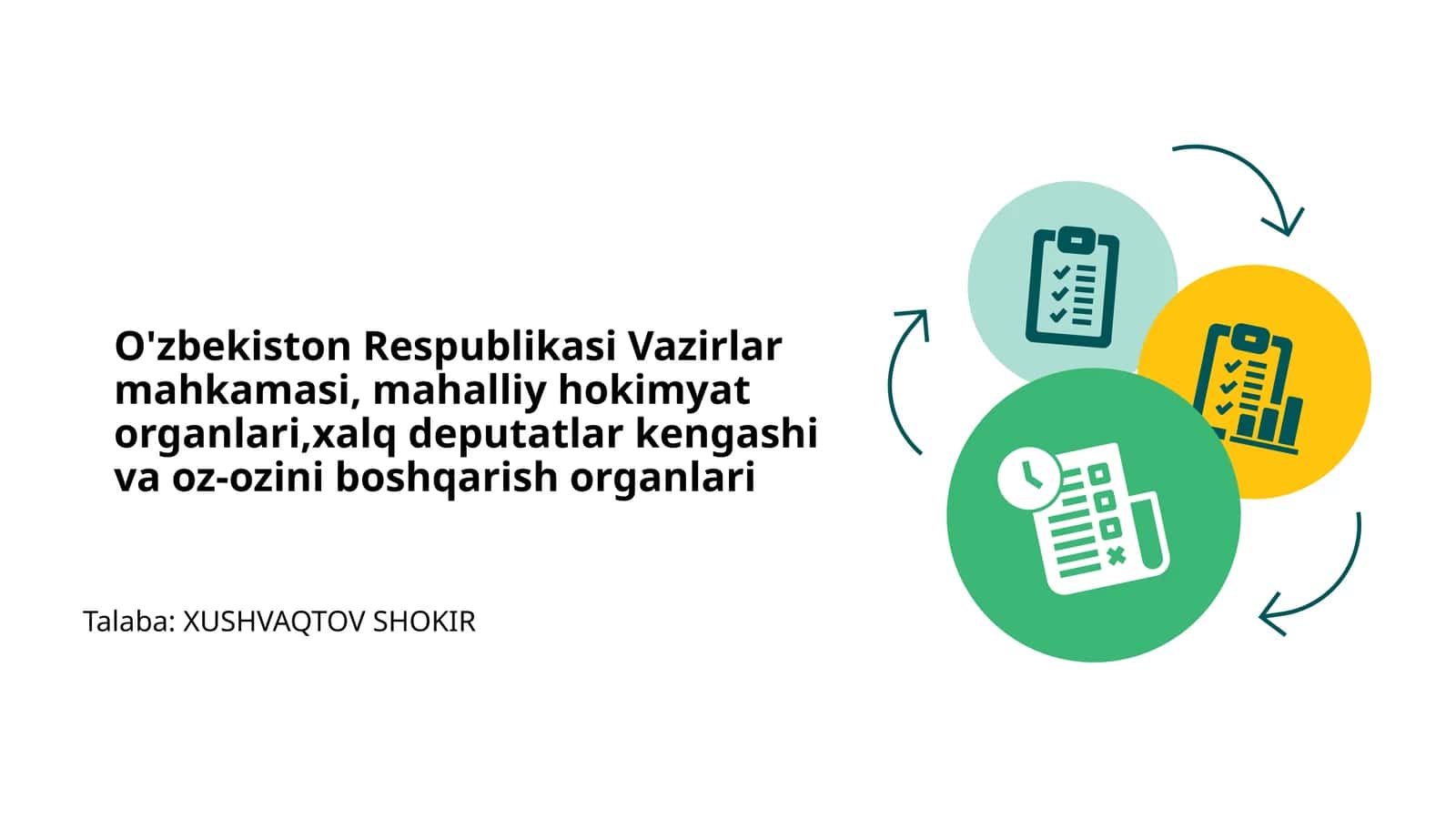 O'zbekiston Respublikasi Vazirlar mahkamasi, mahalliy hokimyat organlari,xalq deputatlar kengashi va oz-ozini boshqarish organlari